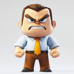 Enraged Boss Character: 3D Model of an Angry Businessman