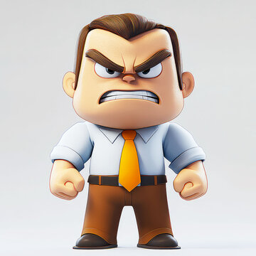 Enraged Boss Character: 3D Model of an Angry Businessman