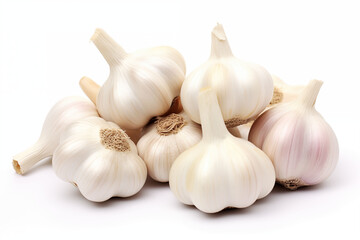 garlic isolated on white background generative ai