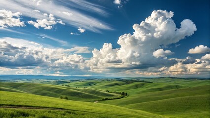 Rolling Hills Landscape Dramatic Cumulus Clouds over Tuscany, Italy, photography, nature Tuscany, Landscape Photography