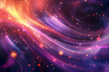 Fototapeta premium Vibrant abstract swirl of colors with glowing particles creating a dreamy atmosphere