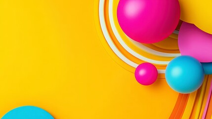 Colorful Abstract Background with Geometric Shapes and Curved Lines