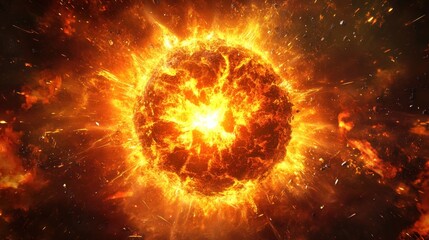 Fototapeta premium Fiery Cosmic Explosion: A Celestial Inferno
