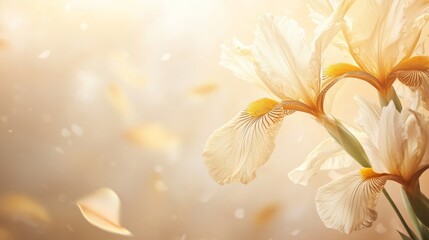 Fototapeta premium background in beige tones with barely noticeable iris petals