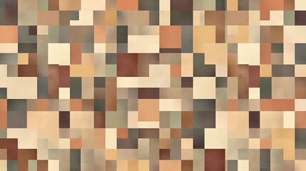Abstract Beige Brown Square Pixel Art Design