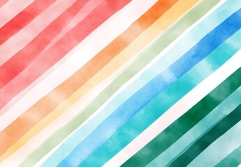 Obraz premium Soft Watercolor Rainbow: Diagonal Stripes of Pastel Hues