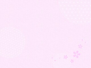 桜の背景（麻の葉紋様）　A-8