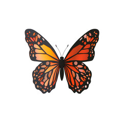 Obraz premium Vibrant Orange Butterfly with Black Outline - Detailed Vector Illustration