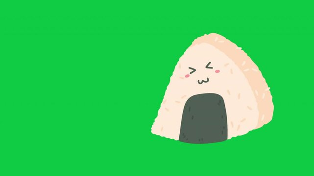 hand drawn kawaii character onigiri animation