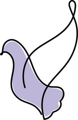 Continuous single-line art of pigeon bird signs clipart. 