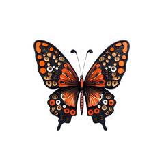 Obraz premium Intricate Orange and Black Butterfly Design