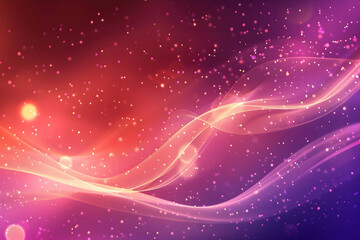 Obraz premium Abstract colorful wave patterns with glowing particles in a dreamy cosmic background