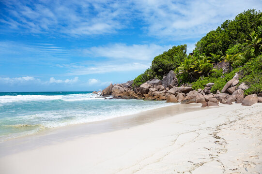 Petite Anse Beach, Island La Digue, Republic of Seychelles, Africa.