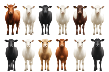 Illustration of the farm animals on a white background