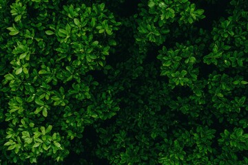 Fototapeta premium Lush green leaves fill frame, creating natural texture, perfect for backgrounds