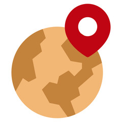 Stylized Globe with Location Pin Icon