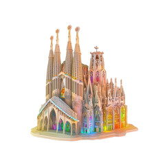 Obraz premium Sagrada Familia Model Illuminated Architectural Masterpiece