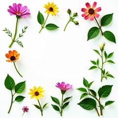 Obraz premium variety of herbs and wildflowers, garden, nature, plants