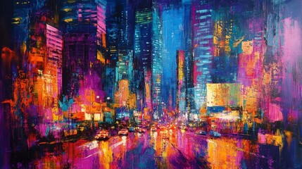 Vibrant City Night Scene