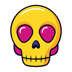 Rock and roll skull icon