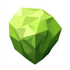 green poligon isometric parametric shape isolated white background