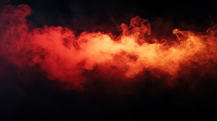 Red and orange smoke billows across black. Ideal for backgrounds, adding dramatic effect to designs, or representing concepts like fire or danger.