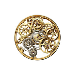 Intricate Golden Gear Mechanism - Clockwork Detail