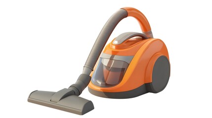 Fototapeta premium Compact Orange Vacuum Cleaner for Efficient Home Cleaning
