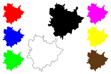 Obraz premium Faiyum city (Arab Republic of Egypt, Faiyum Governorate) map vector illustration, scribble sketch map