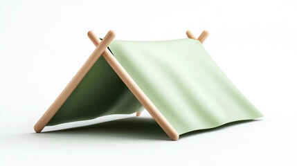 a cartoonish camping tent isolated on a white background