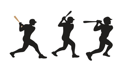 Baseball player, abstract vector silhouette Baseball ball, hitter swinging the bat, abstract isolated vector