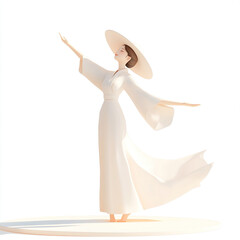 Naklejka premium A young girl is dancing