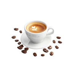 Aromatic Latte Macchiato with Coffee Beans