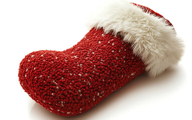 Festive Red Christmas Stocking with White Furry Cuff Charm