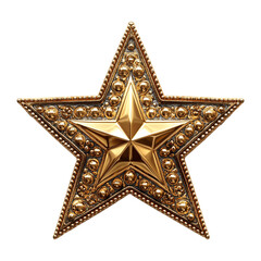 Fototapeta premium Gold star isolated on transparent background