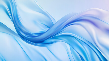 Realistic light blue silk fabric background. Vector illustration of sky color satin cloth texture with smooth drapery surface. Soft material with waves pattern. Bed sheet top view. Banner template