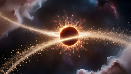 Obraz premium Cosmic Explosion: Matter Ejected from a Stellar Catastrophe