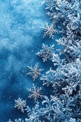 Serene Winter Snowflake Blurred Background.