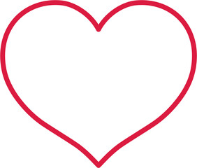 シンプルな線画のハートの装飾枠
