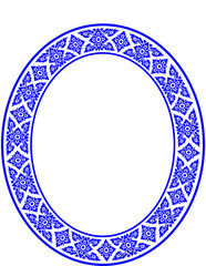 Thai art frame, Ornate Blue Decorative Frame