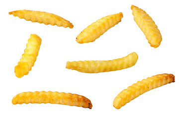 potato fries, french fries isolated on white, transparent background. png file