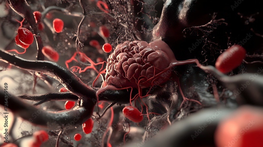 Poster intricate and complex cellular structure revealed under high powered microscopic examination showcas