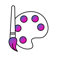Palette and brush icon. Artistic expression, originality, concept creation, brainstorming, innovation, creative process. Vector illustration.