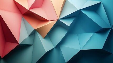 Fototapeta premium Abstract geometric background with polygonal shapes and pastel hues