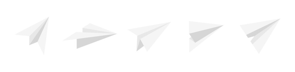 set of origami paper airplane illustration