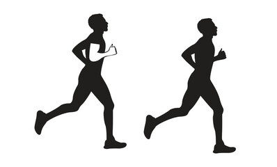 Running silhouettes Vector illustration