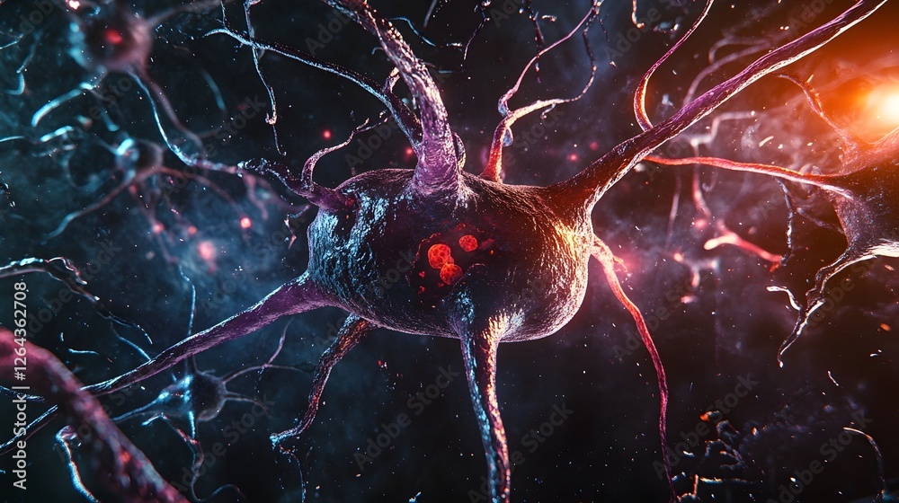 Fototapete intricate network of neuronal connections and electrical signaling pathways within the complex brain