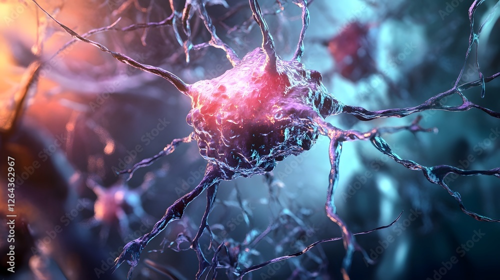 Leinwandbilder Intricate Neural Connections Exploring the Complexity of the Brain s Cellular Architecture through Advanced Microscopy Techniques  This image showcases the intricate web of neurons synapses