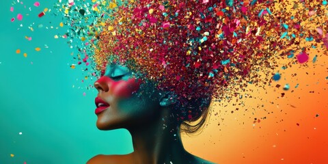 confetti bursts  Eye-catching photography bold