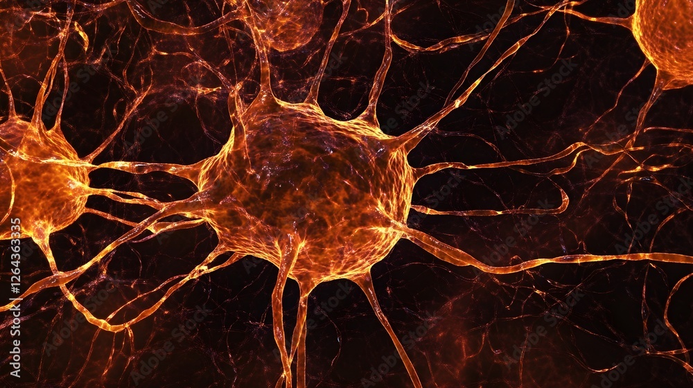 Poster intricate neural network connections in the cerebral cortex showcasing the complex synaptic interact